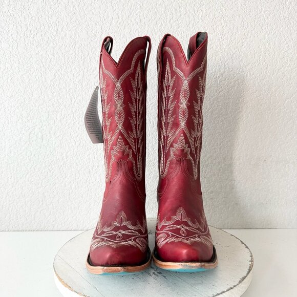 Lane LEXINGTON Womens Cowboy Boots 9.5 Red Western Cowgirl Mid Calf Pointed Toe - Picture 5 of 11